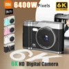 Xiaomi 6k Hd Digital Camera 6400W 2.4in Ips Display With Fill Light 8x Zoom Video Camera Student Ccd Portable Selfie Camera